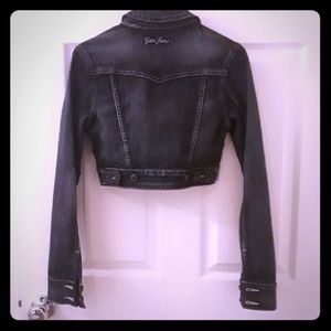 Stretch denim cropped jacket